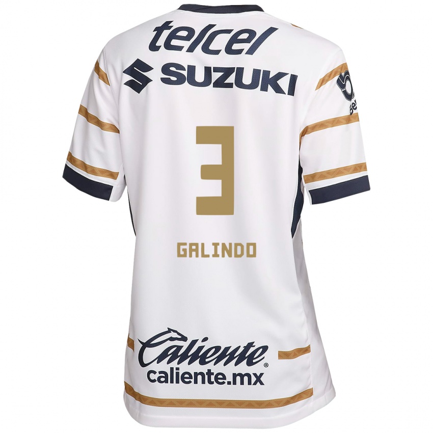 Criança Camisola Ricardo Galindo #3 Obsidiana Branca Principal 2024/25 Camisa Brasil