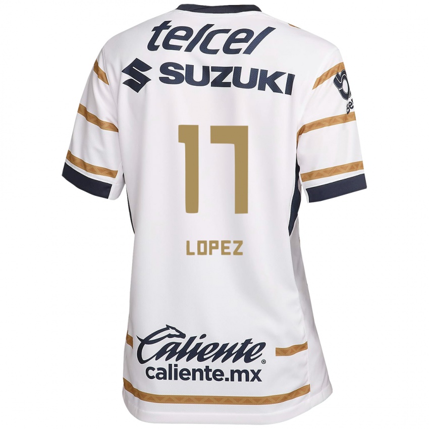 Criança Camisola Leonel Lopez #17 Obsidiana Branca Principal 2024/25 Camisa Brasil