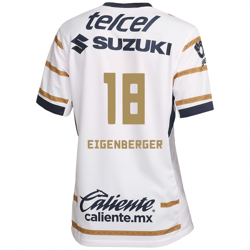 Criança Camisola Chandra Eigenberger #18 Obsidiana Branca Principal 2024/25 Camisa Brasil