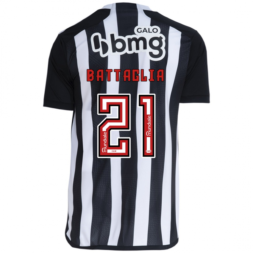 Criança Camisola Rodrigo Battaglia #21 Branco Preto Principal 2024/25 Camisa Brasil