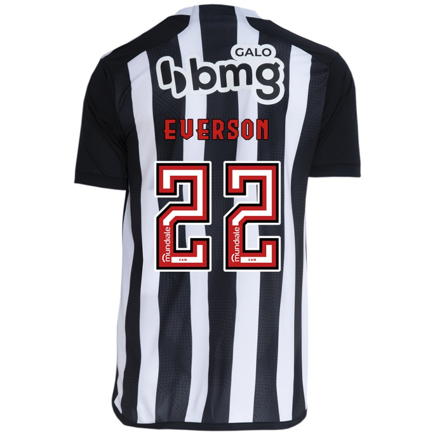 Criança Camisola Everson #22 Branco Preto Principal 2024/25 Camisa Brasil