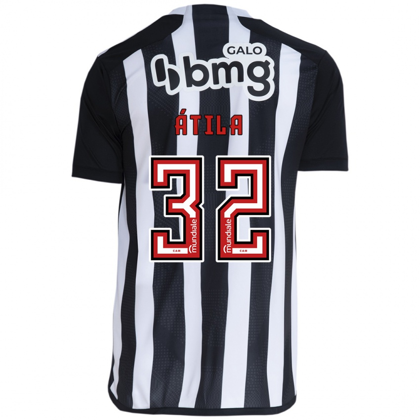 Criança Camisola Gabriel Átila #32 Branco Preto Principal 2024/25 Camisa Brasil