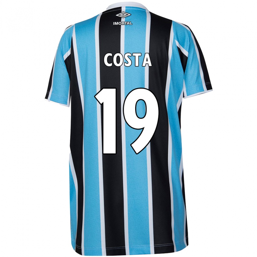 Criança Camisola Diego Costa #19 Azul Preto Branco Principal 2024/25 Camisa Brasil