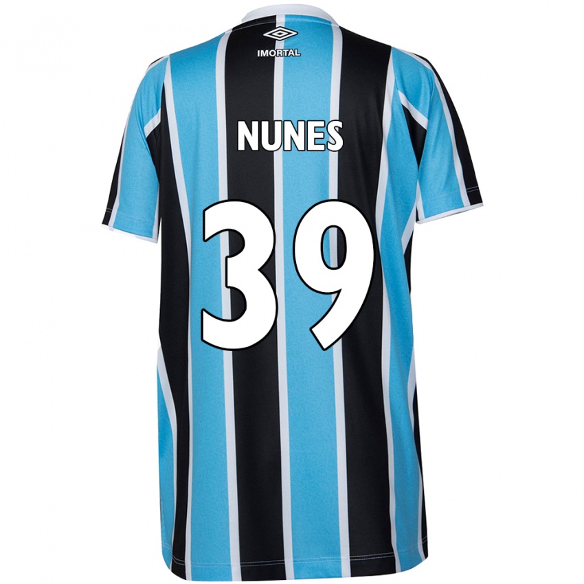 Criança Camisola Gustavo Gomes #39 Azul Preto Branco Principal 2024/25 Camisa Brasil