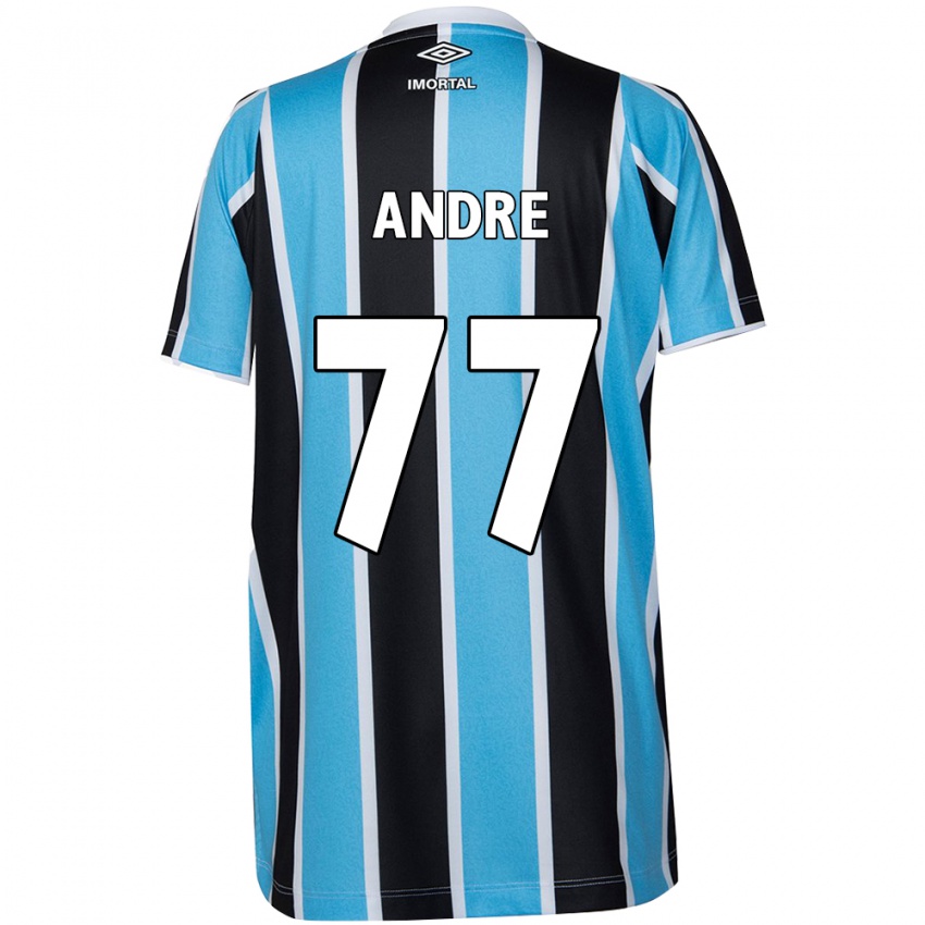 Criança Camisola André #77 Azul Preto Branco Principal 2024/25 Camisa Brasil