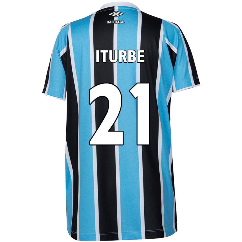 Criança Camisola Juan Iturbe #21 Azul Preto Branco Principal 2024/25 Camisa Brasil