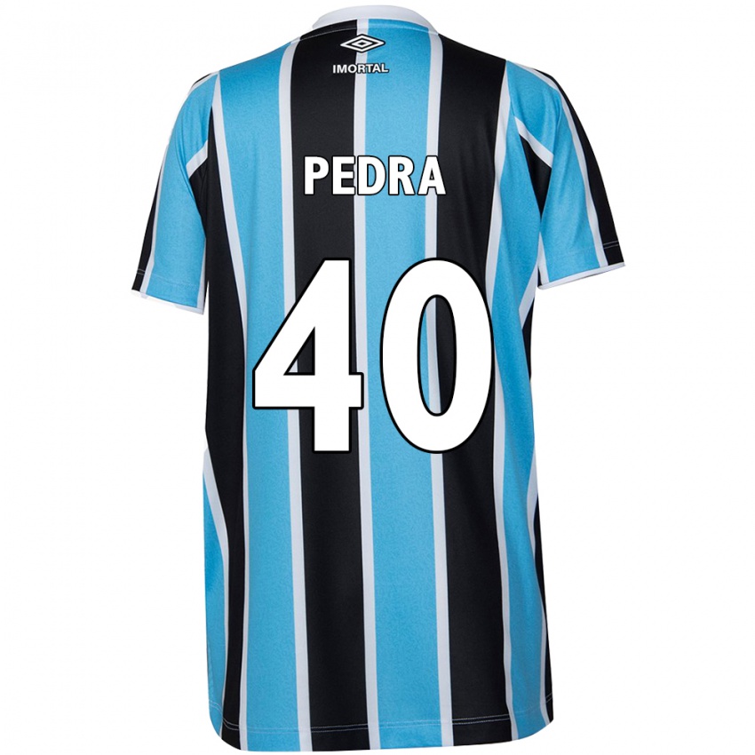 Criança Camisola Duda Pedra #40 Azul Preto Branco Principal 2024/25 Camisa Brasil