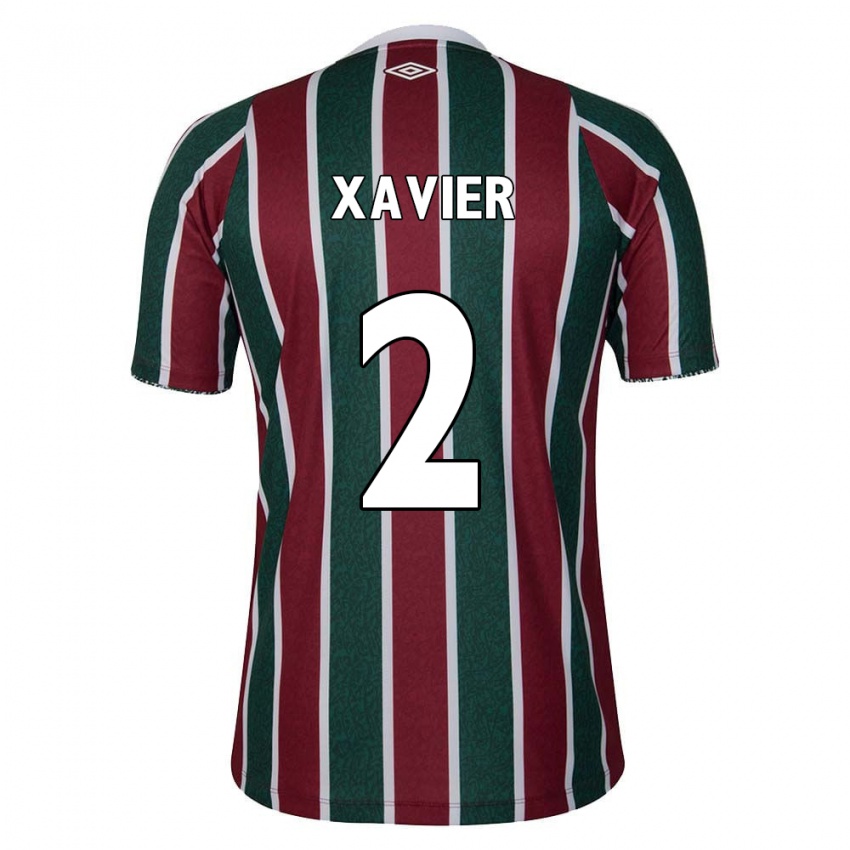 Criança Camisola Samuel Xavier #2 Verde Castanho Branco Principal 2024/25 Camisa Brasil