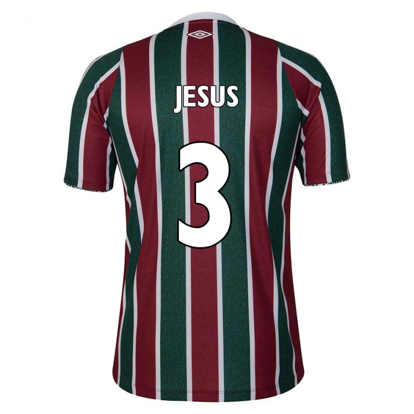 Criança Camisola Alexandre Jesus #3 Verde Castanho Branco Principal 2024/25 Camisa Brasil