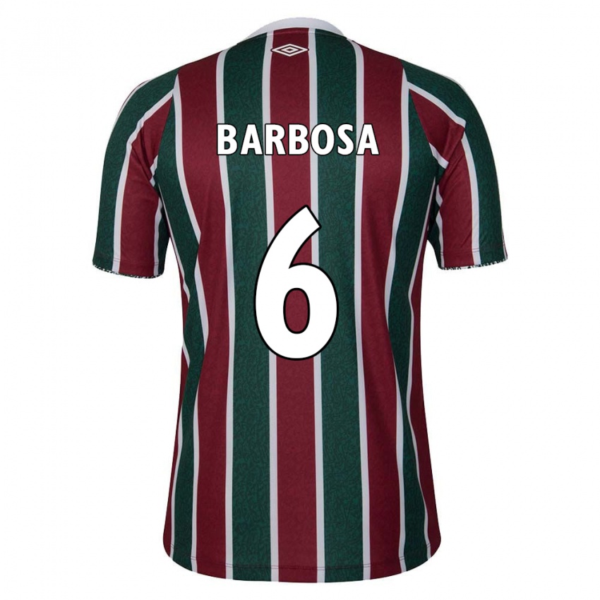 Criança Camisola Diogo Barbosa #6 Verde Castanho Branco Principal 2024/25 Camisa Brasil