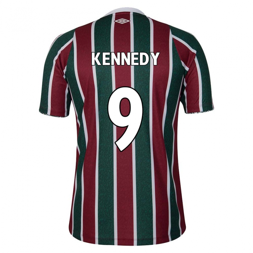 Criança Camisola John Kennedy #9 Verde Castanho Branco Principal 2024/25 Camisa Brasil