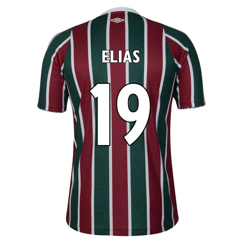 Criança Camisola Kauã Elias #19 Verde Castanho Branco Principal 2024/25 Camisa Brasil