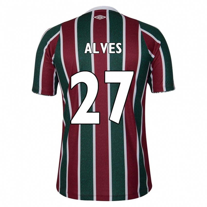 Criança Camisola Felipe Alves #27 Verde Castanho Branco Principal 2024/25 Camisa Brasil