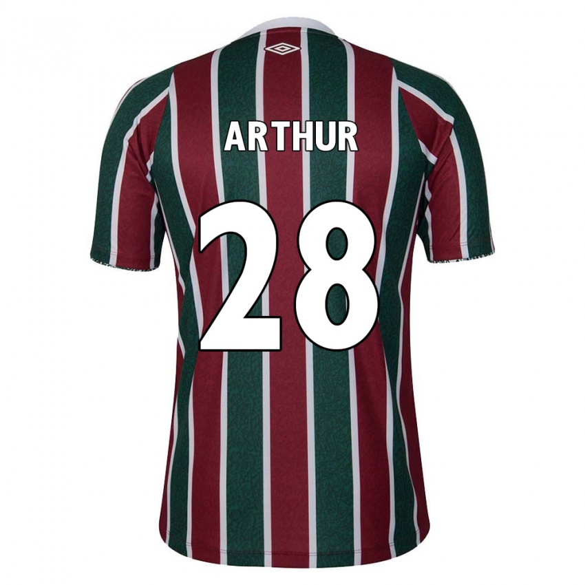 Criança Camisola Arthur #28 Verde Castanho Branco Principal 2024/25 Camisa Brasil