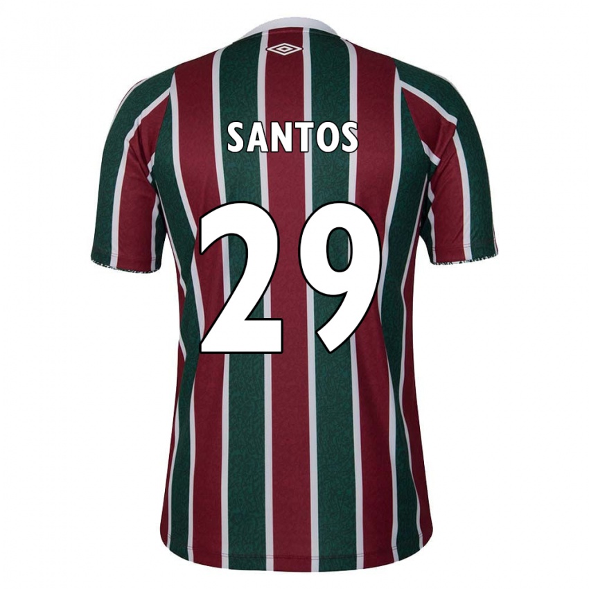 Criança Camisola Thiago Santos #29 Verde Castanho Branco Principal 2024/25 Camisa Brasil