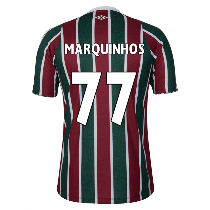 Criança Camisola Marquinhos #77 Verde Castanho Branco Principal 2024/25 Camisa Brasil