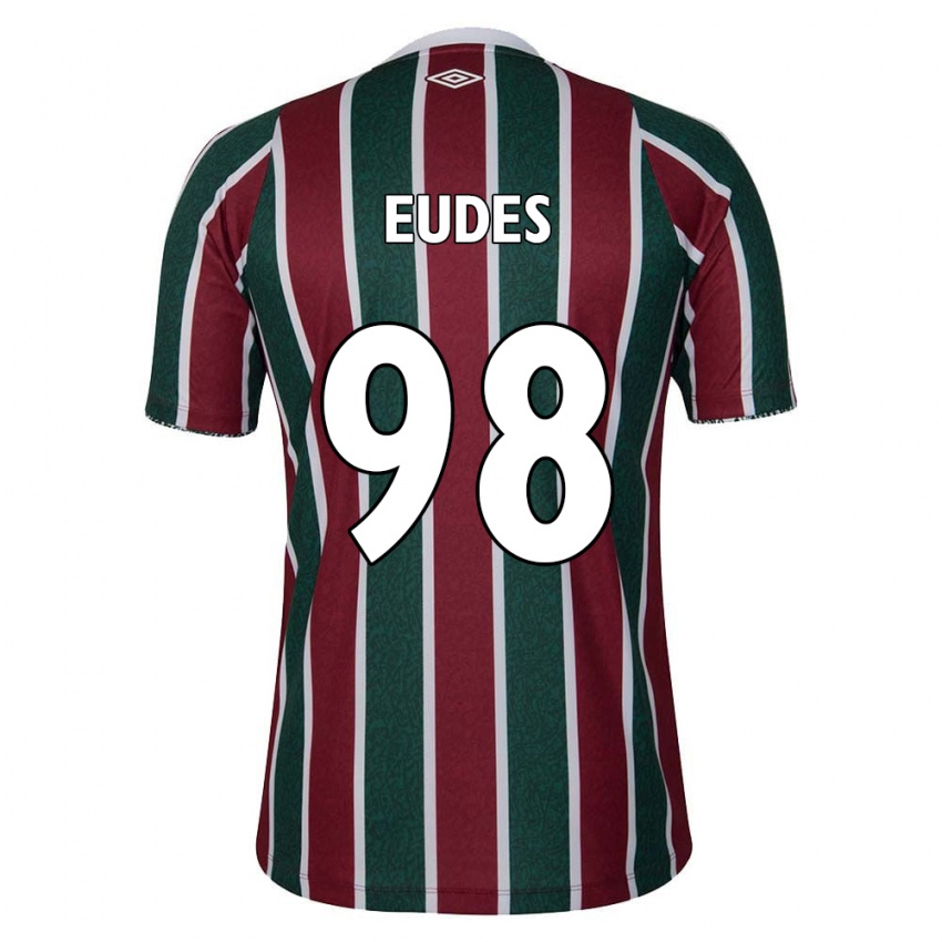 Criança Camisola Vitor Eudes #98 Verde Castanho Branco Principal 2024/25 Camisa Brasil