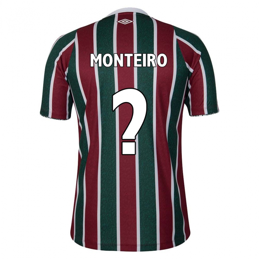 Criança Camisola Rafael Monteiro #0 Verde Castanho Branco Principal 2024/25 Camisa Brasil