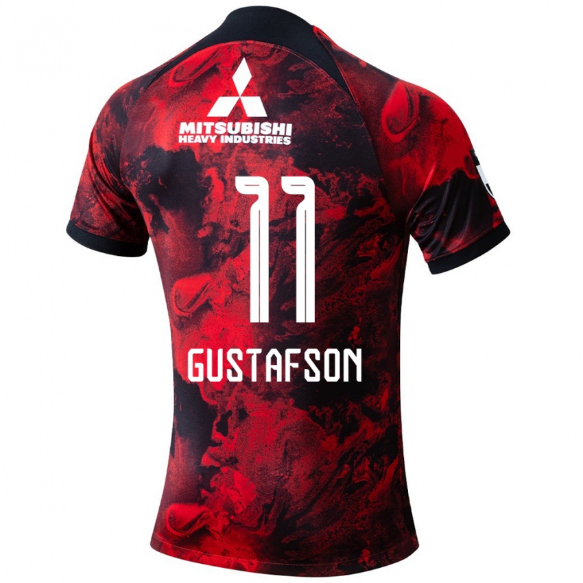 Criança Camisola Samuel Gustafson #11 Vermelho Preto Principal 2024/25 Camisa Brasil