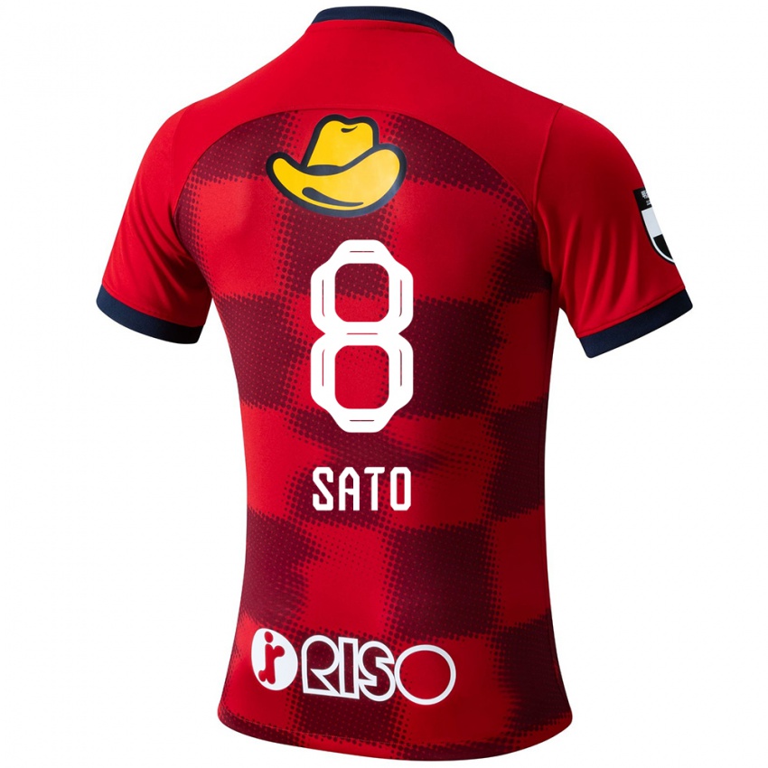 Criança Camisola Yuto Sato #8 Vermelho Azul Branco Principal 2024/25 Camisa Brasil