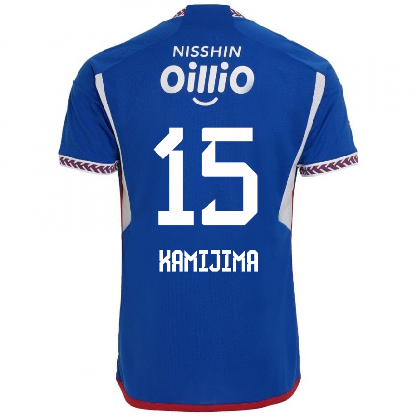 Criança Camisola Takumi Kamijima #15 Azul Branco Vermelho Principal 2024/25 Camisa Brasil