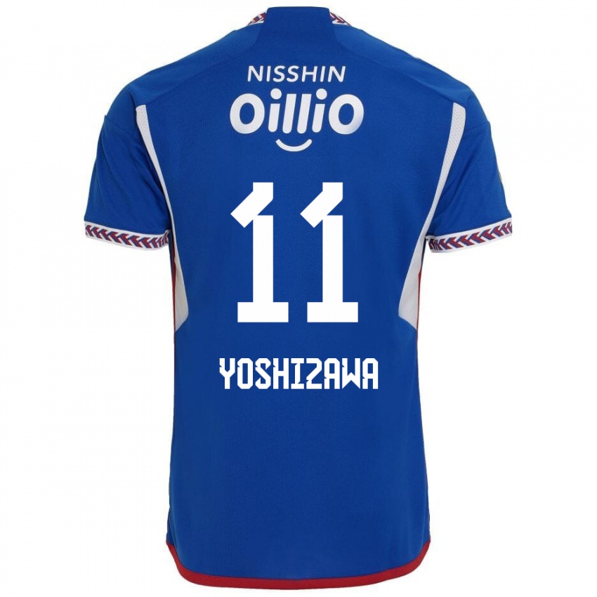 Criança Camisola Mirai Yoshizawa #11 Azul Branco Vermelho Principal 2024/25 Camisa Brasil