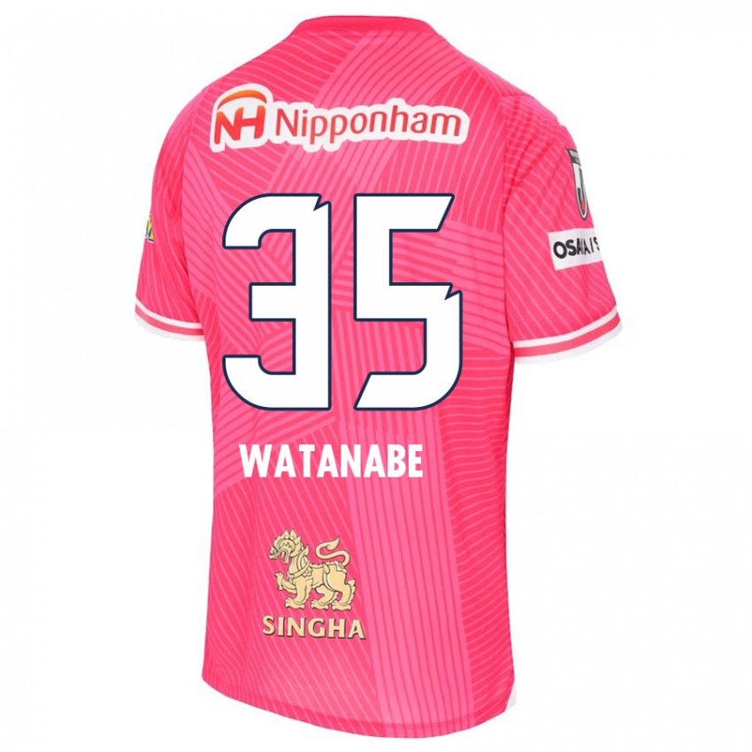 Criança Camisola Ryo Watanabe #35 Rosa Branco Principal 2024/25 Camisa Brasil