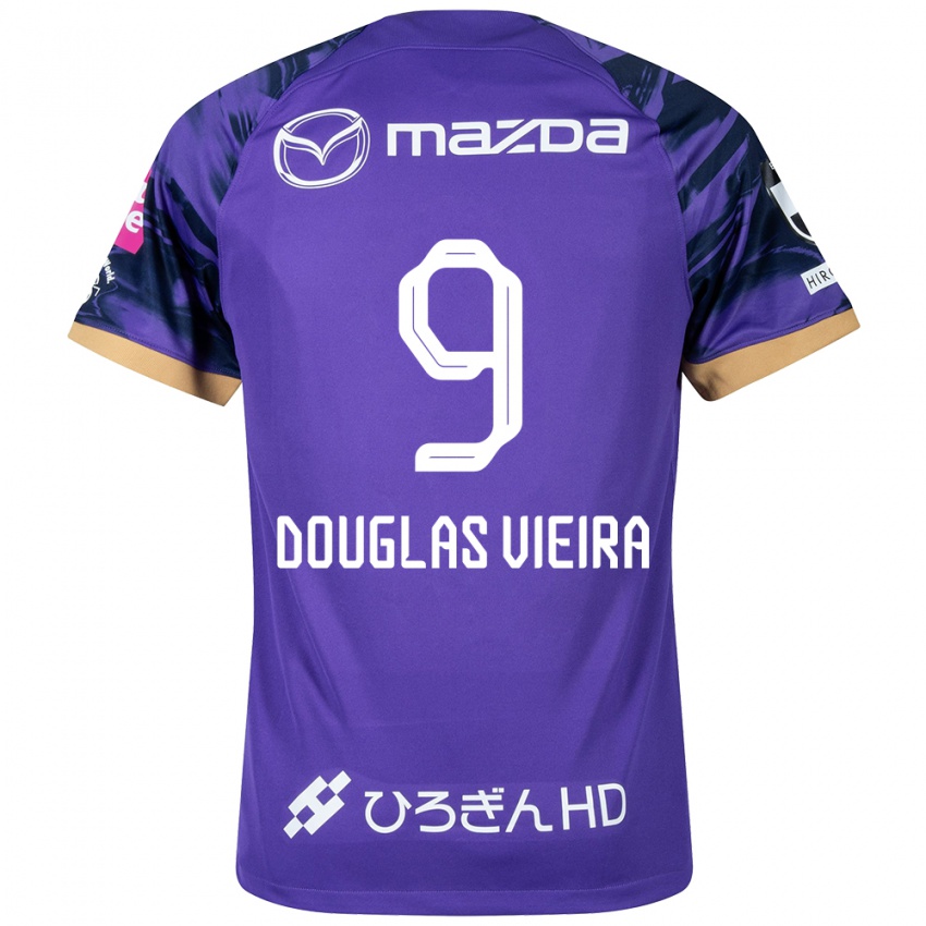 Criança Camisola Douglas Vieira #9 Roxo Branco Principal 2024/25 Camisa Brasil