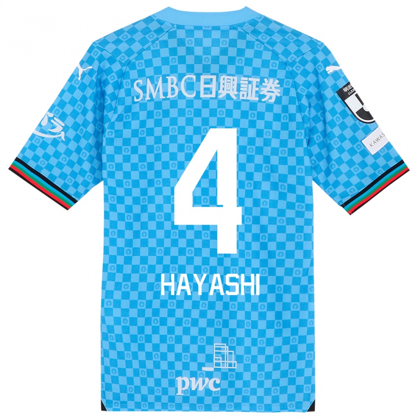 Criança Camisola Shunsuke Hayashi #4 Azul Azul Principal 2024/25 Camisa Brasil