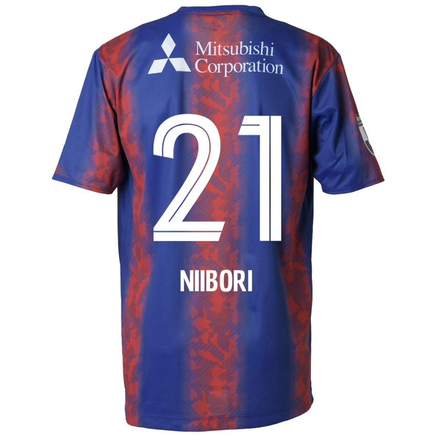 Criança Camisola Keita Niibori #21 Azul Vermelho Principal 2024/25 Camisa Brasil