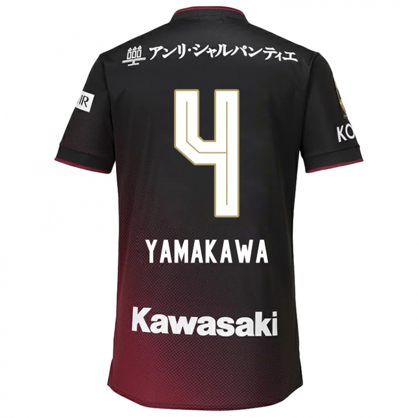 Criança Camisola Tetsushi Yamakawa #4 Preto Vermelho Principal 2024/25 Camisa Brasil