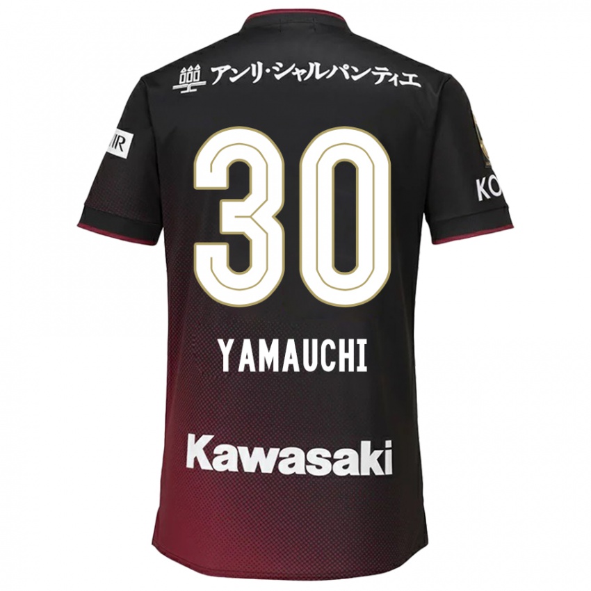 Criança Camisola Kakeru Yamauchi #30 Preto Vermelho Principal 2024/25 Camisa Brasil