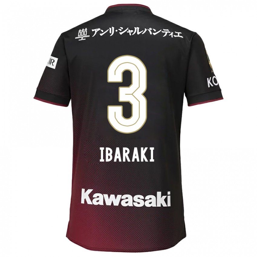 Criança Camisola Riku Ibaraki #3 Preto Vermelho Principal 2024/25 Camisa Brasil