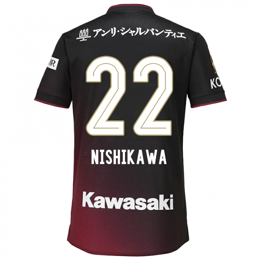 Criança Camisola Aiku Nishikawa #22 Preto Vermelho Principal 2024/25 Camisa Brasil