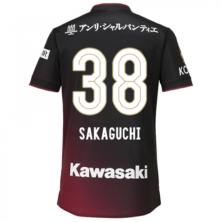 Criança Camisola Yuki Sakaguchi #38 Preto Vermelho Principal 2024/25 Camisa Brasil