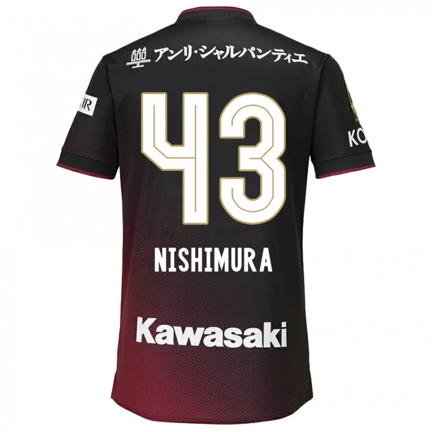 Criança Camisola Nagi Nishimura #43 Preto Vermelho Principal 2024/25 Camisa Brasil