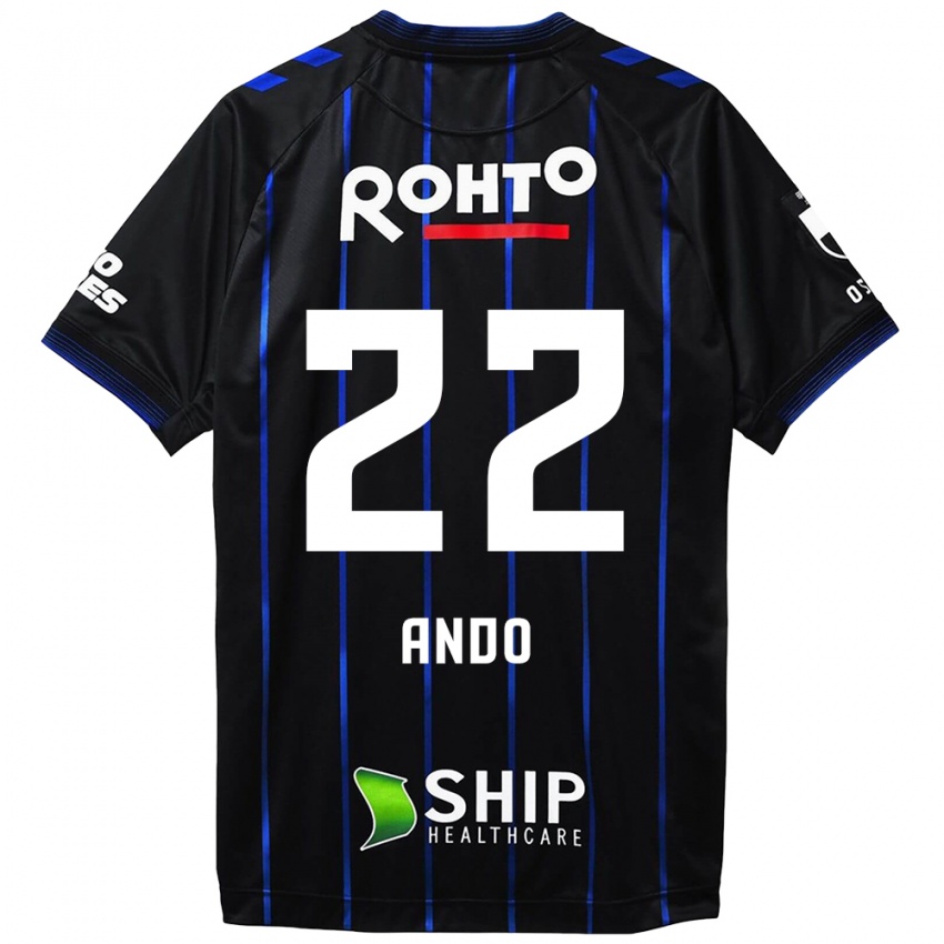 Criança Camisola Rikuto Ando #22 Preto Azul Principal 2024/25 Camisa Brasil