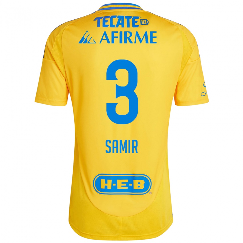 Criança Camisola Samir Caetano #3 Ouro Amarelo Principal 2024/25 Camisa Brasil