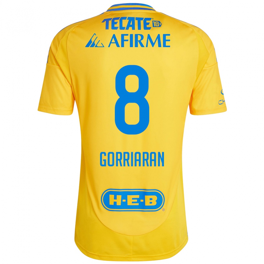 Criança Camisola Fernando Gorriarán #8 Ouro Amarelo Principal 2024/25 Camisa Brasil