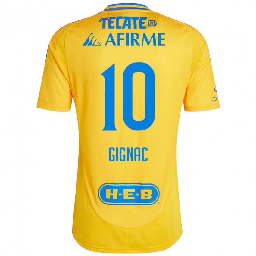 Criança Camisola Andre-Pierre Gignac #10 Ouro Amarelo Principal 2024/25 Camisa Brasil