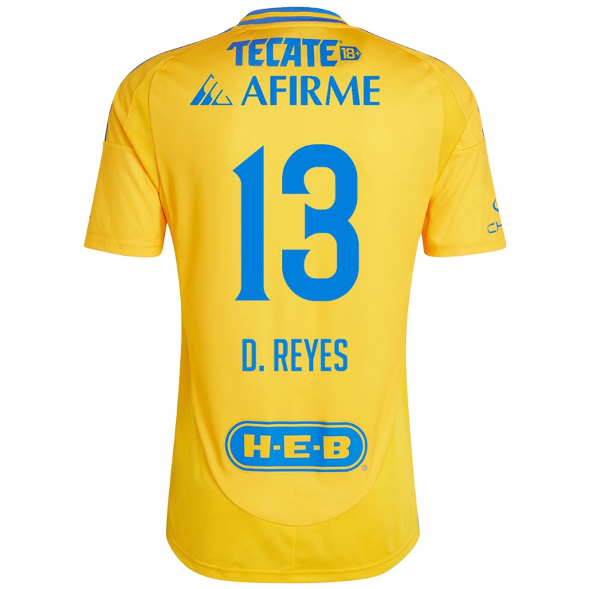 Criança Camisola Diego Reyes #13 Ouro Amarelo Principal 2024/25 Camisa Brasil