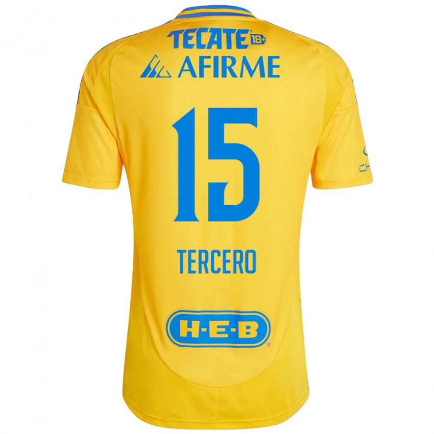 Criança Camisola Eduardo Tercero #15 Ouro Amarelo Principal 2024/25 Camisa Brasil