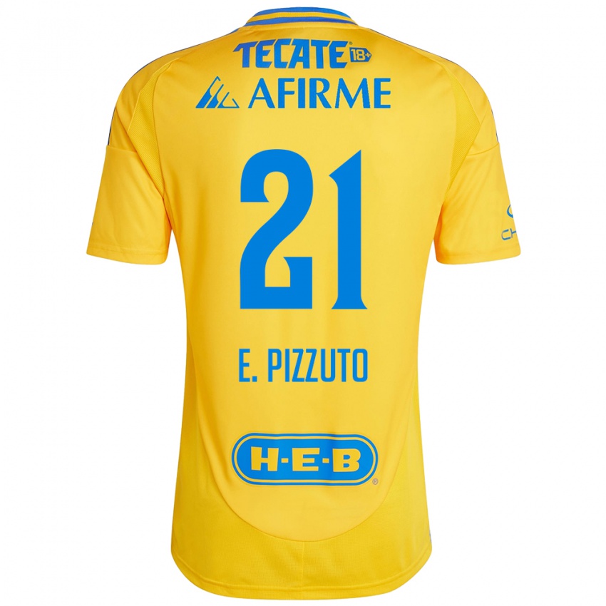 Criança Camisola Eugenio Pizzuto #21 Ouro Amarelo Principal 2024/25 Camisa Brasil