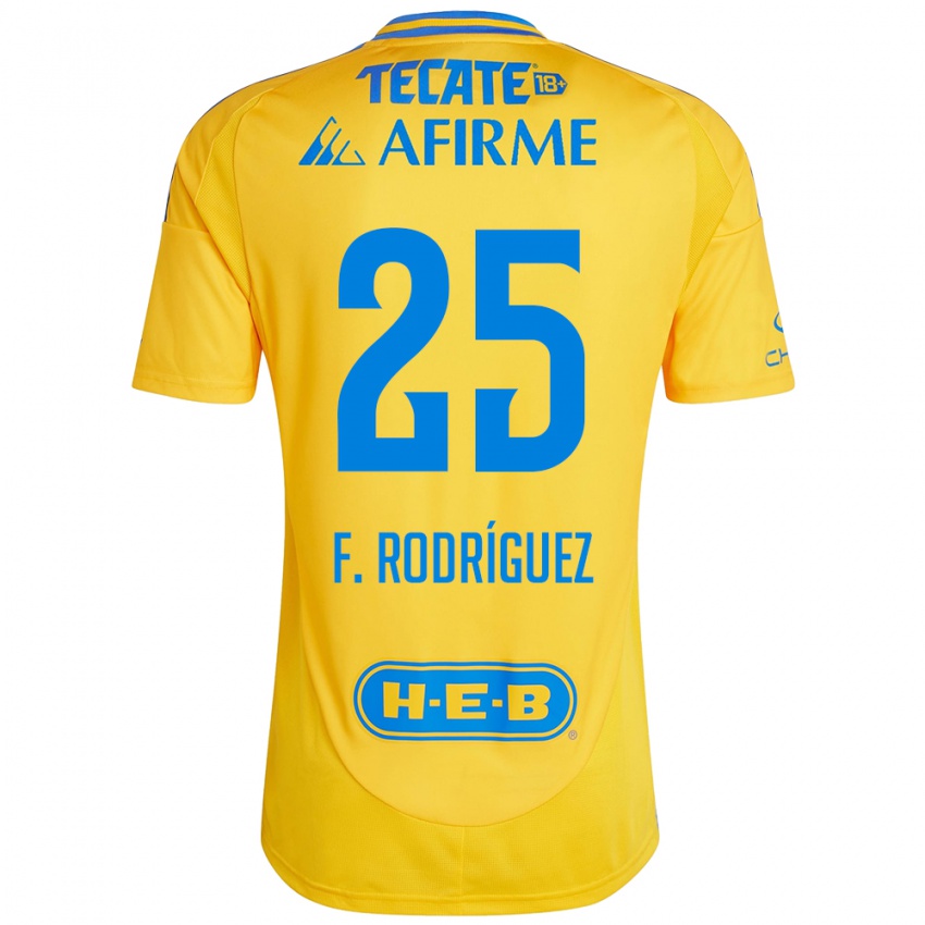 Criança Camisola Felipe Rodríguez #25 Ouro Amarelo Principal 2024/25 Camisa Brasil