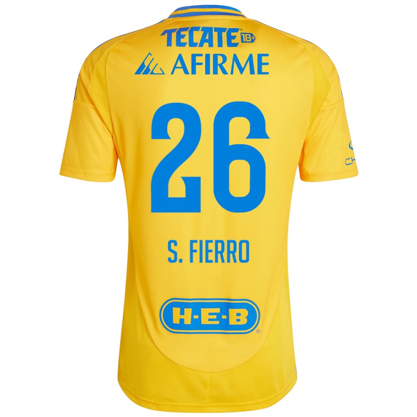 Criança Camisola Sebastián Fierro #26 Ouro Amarelo Principal 2024/25 Camisa Brasil