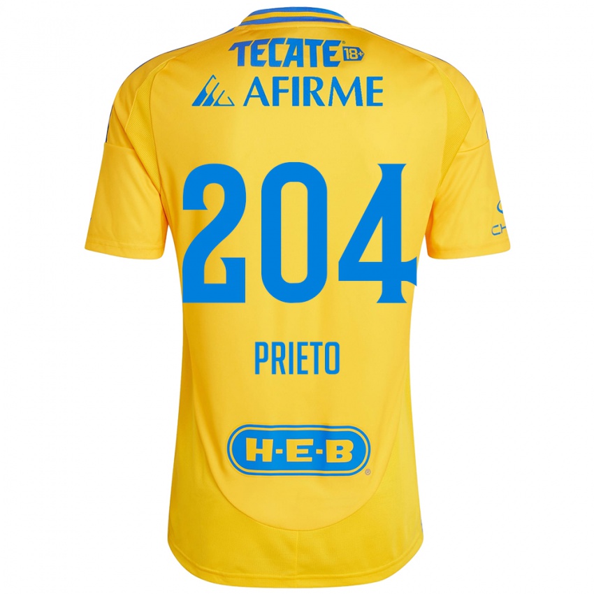 Criança Camisola Leonel Prieto #204 Ouro Amarelo Principal 2024/25 Camisa Brasil