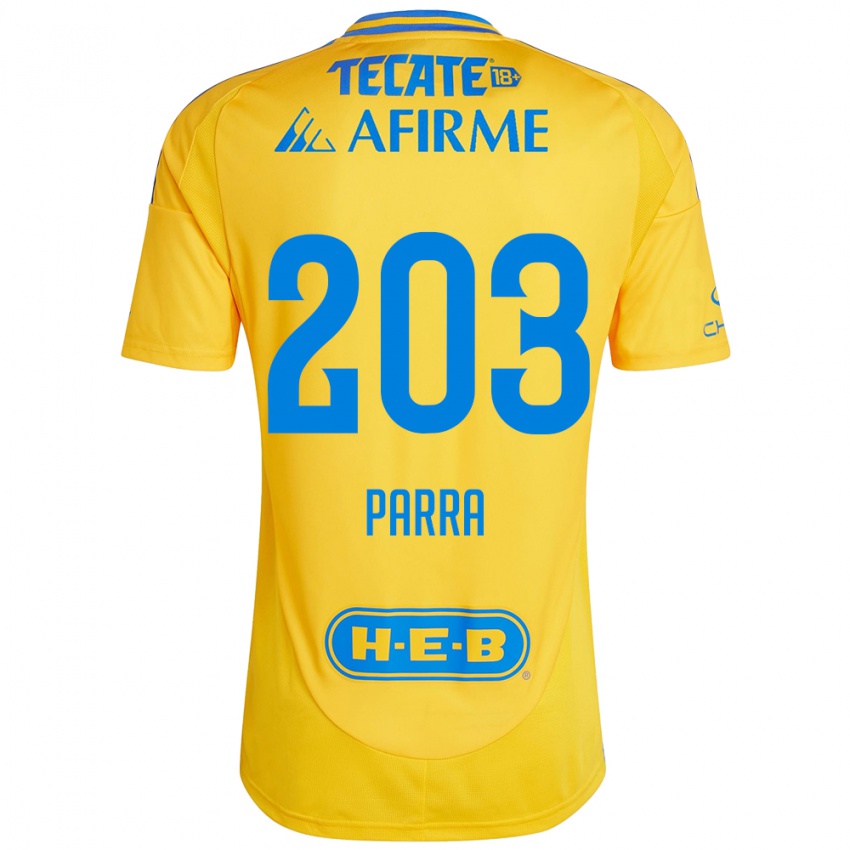 Criança Camisola Bernardo Parra #203 Ouro Amarelo Principal 2024/25 Camisa Brasil