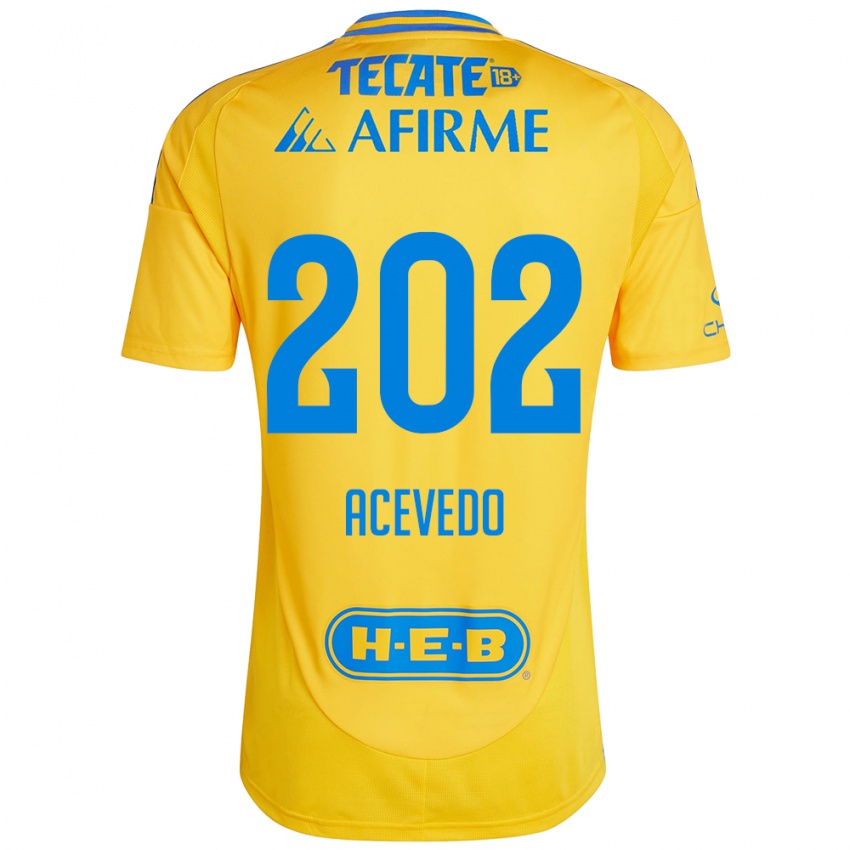 Criança Camisola José Acevedo #202 Ouro Amarelo Principal 2024/25 Camisa Brasil