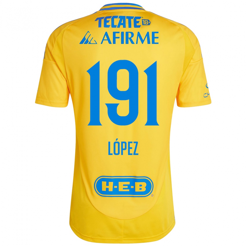 Criança Camisola Adrián López #191 Ouro Amarelo Principal 2024/25 Camisa Brasil