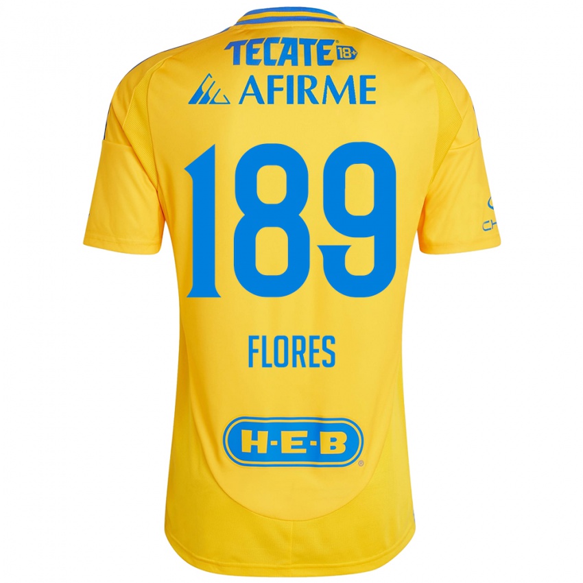 Criança Camisola Rolando Flores #189 Ouro Amarelo Principal 2024/25 Camisa Brasil